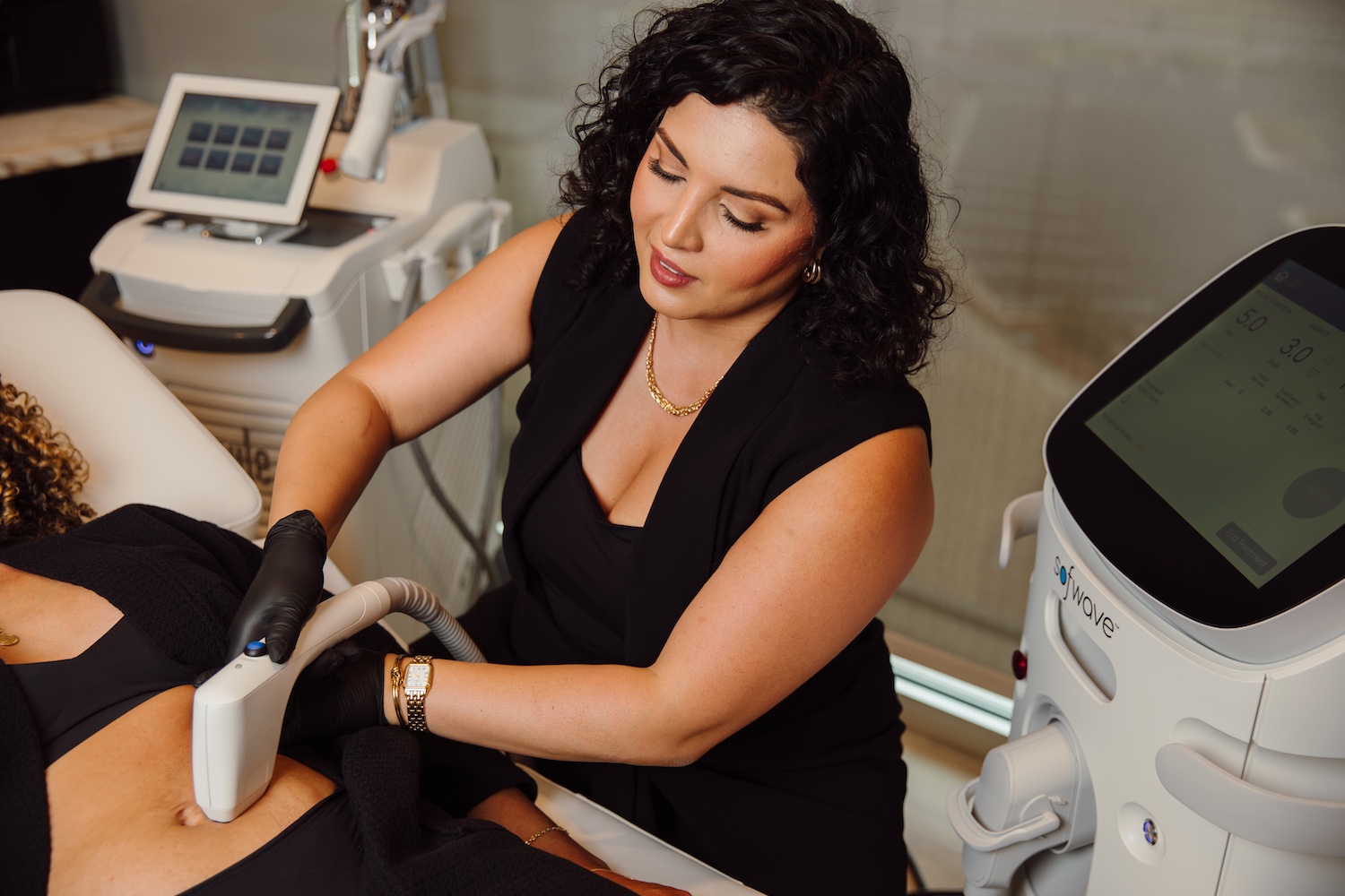 Dr. Lily Daniali working on a patient
